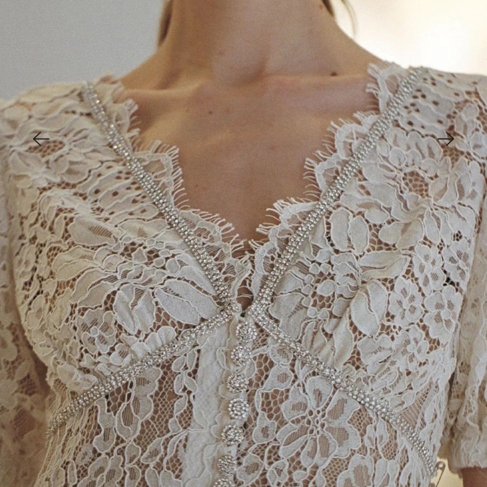 Self Portrait Camellia dress crystal lace UK8 - Picture 2 of 16